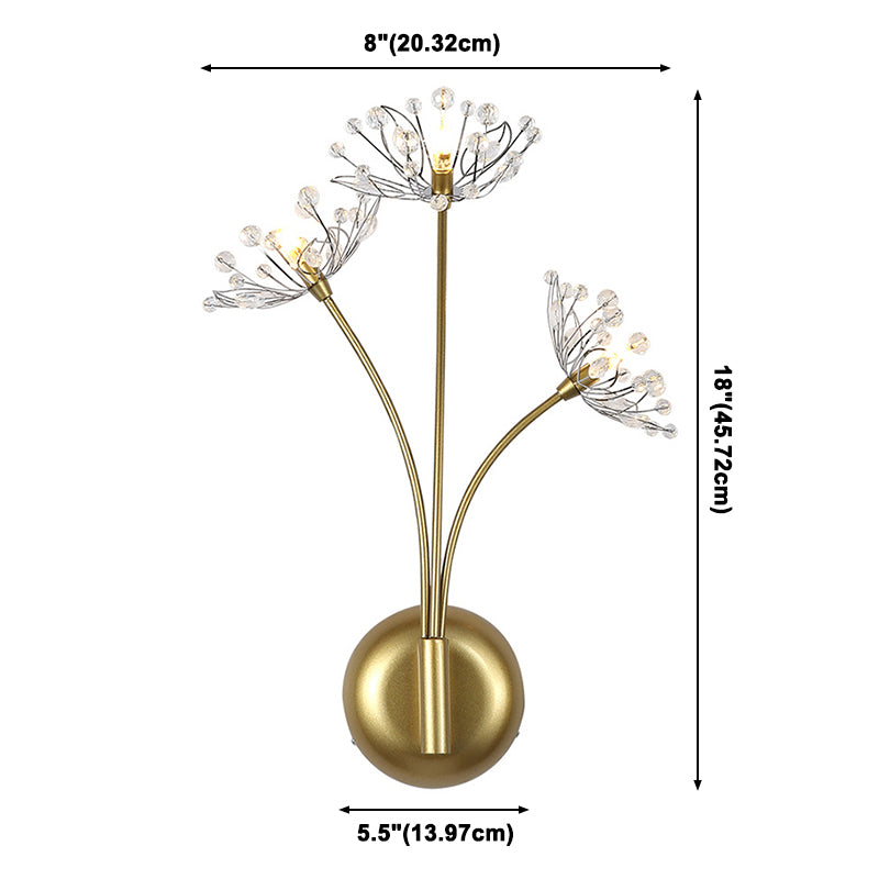 Lampada da parete a parete in metallo moderno nordico a 3 luci per la camera da letto