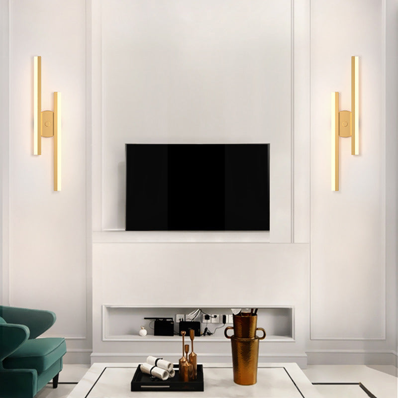 Luci di applique a parete lineare Modern Wall Lamp Metal 1 Light Sconce Lights Fishestures