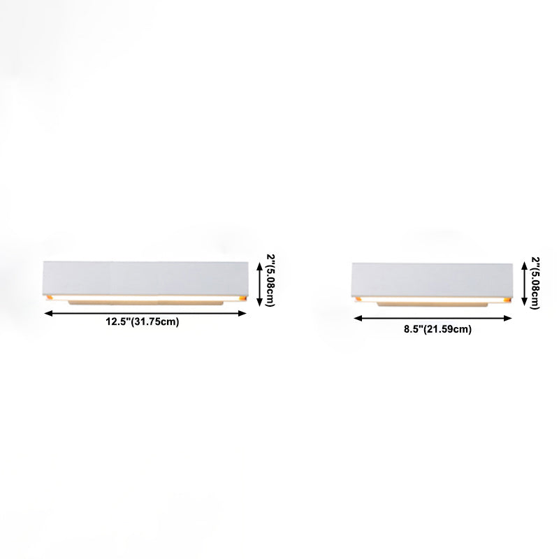 Modern Creative LED Rotatable Wall Lamp Wrought Iron Rectangular Wall Light with Acrylic Shade