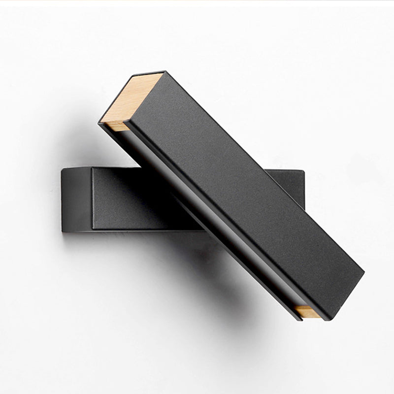 Modern Creative LED Rotatable Wall Lamp Wrought Iron Rectangular Wall Light with Acrylic Shade