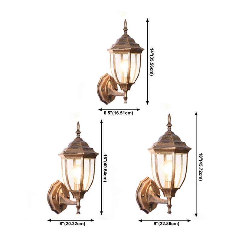 Bewaffnetes klares Glas 1-Licht Wandleuchte Industrielle Außenwandlampe im Freien