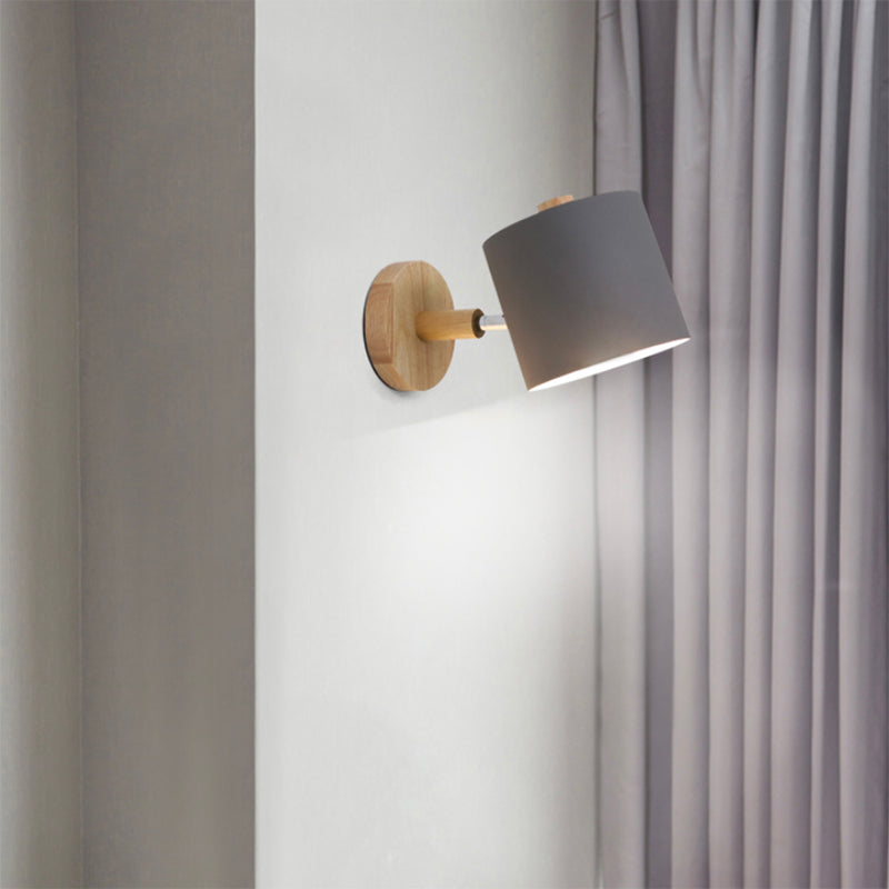 Illuminazione a parete cilindri in stile moderno metallo 1 lampada montata a parete per la testa