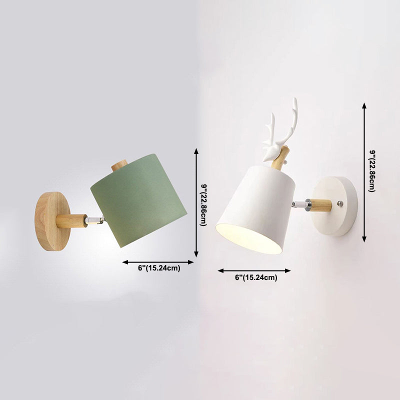 Illuminazione a parete cilindri in stile moderno metallo 1 lampada montata a parete per la testa