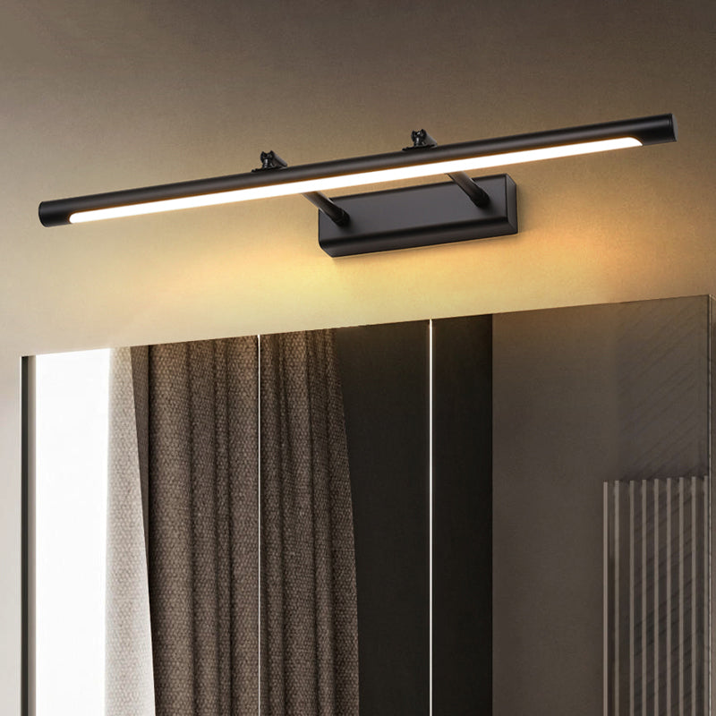 Metal Linear Shade Swing Arm Wall Lights Modern 1 Head Wall Mount Fixture in Black