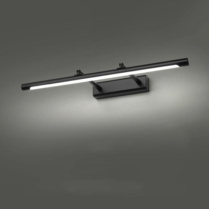 Metal Linear Shade Swing Arm Wall Lights Modern 1 Head Wall Mount Fixture in Black