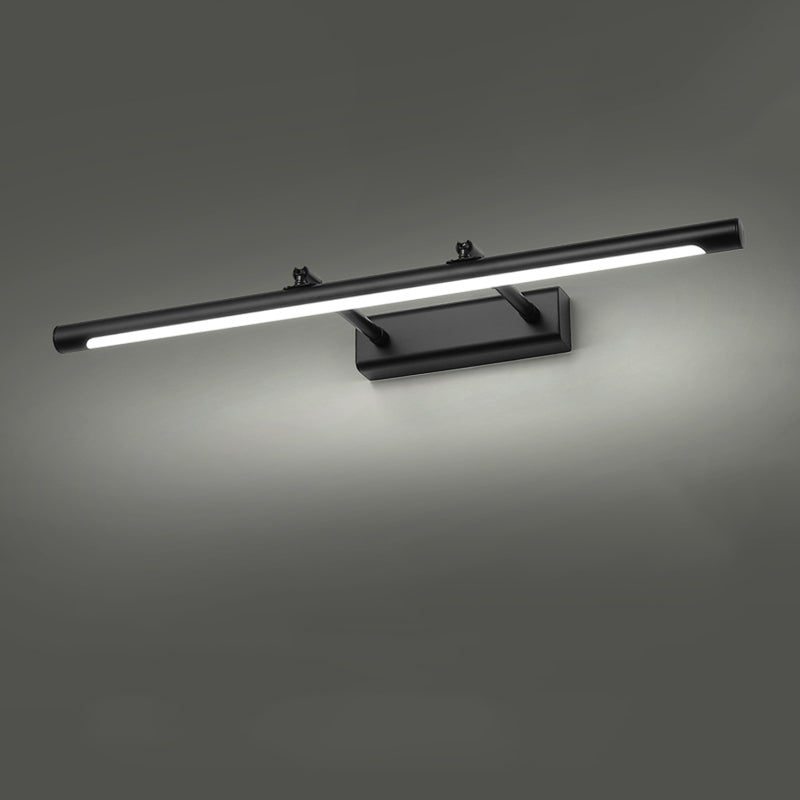 Metal Linear Shade Swing Arm Wall Lights Modern 1 Head Wall Mount Fixture in Black