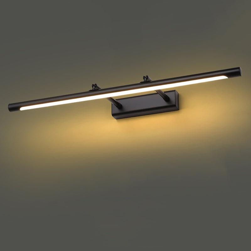 Metal Linear Shade Swing Arm Wall Lights Modern 1 Head Wall Mount Fixture in Black