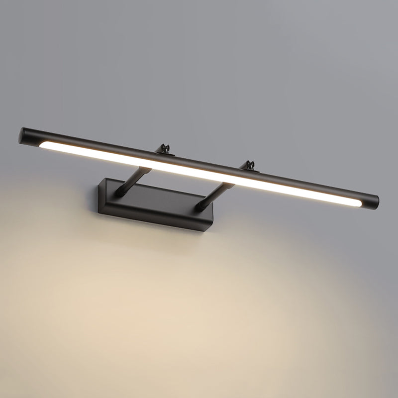 Metal Linear Shade Swing Arm Wall Lights Modern 1 Head Wall Mount Fixture in Black