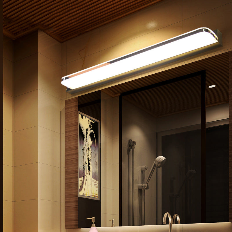 Acconde da parete da parete lineare a 1 luce moderna moderna illuminazione da parete specchio in stile semplice in oro