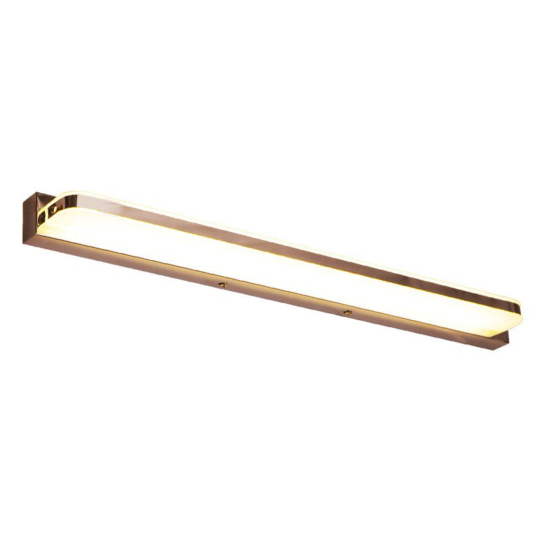 Acconde da parete da parete lineare a 1 luce moderna moderna illuminazione da parete specchio in stile semplice in oro