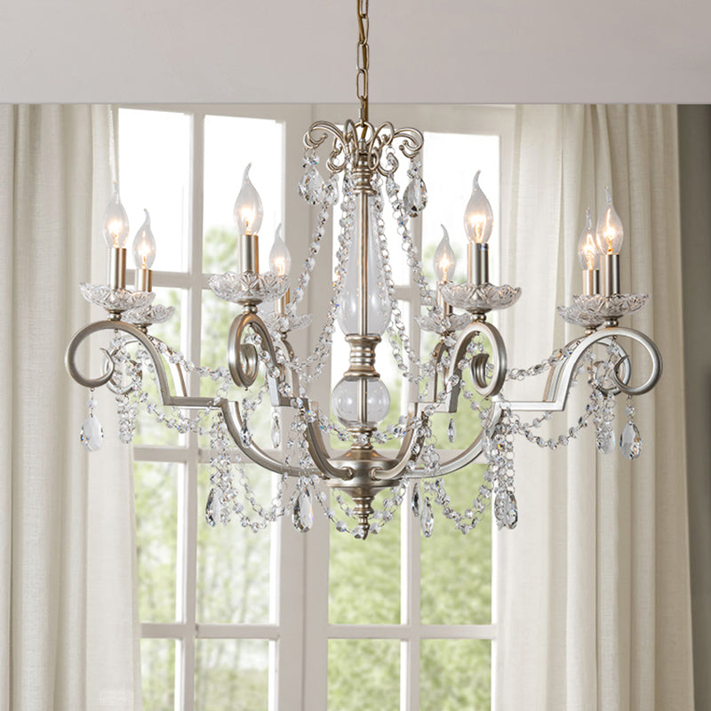 Crystal Vintage Pendant Lighting Fixtures Silver Sputnik Hanging Lights