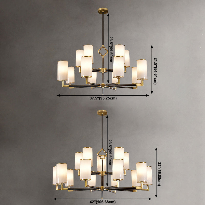 Luces colgantes colgantes de cilindros modernos de vidrio colgante moderno