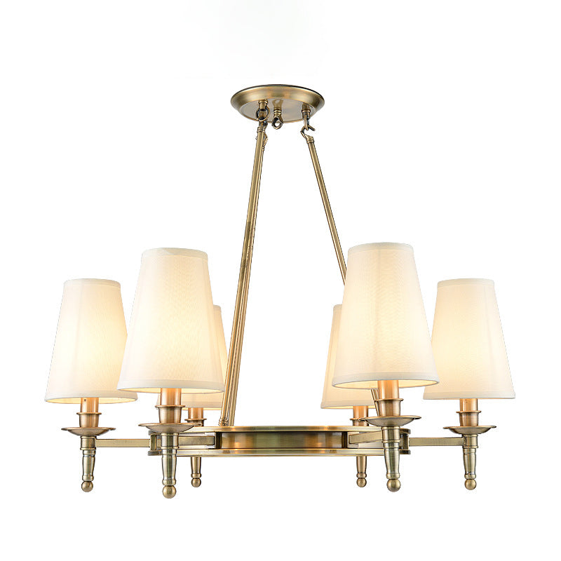 Fabric Contemporary Hanging Light Fixtures Wheel Ceiling Light for Living Room
