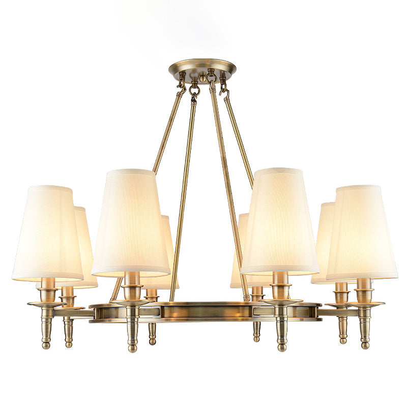 Fabric Contemporary Hanging Light Fixtures Wheel Ceiling Light for Living Room