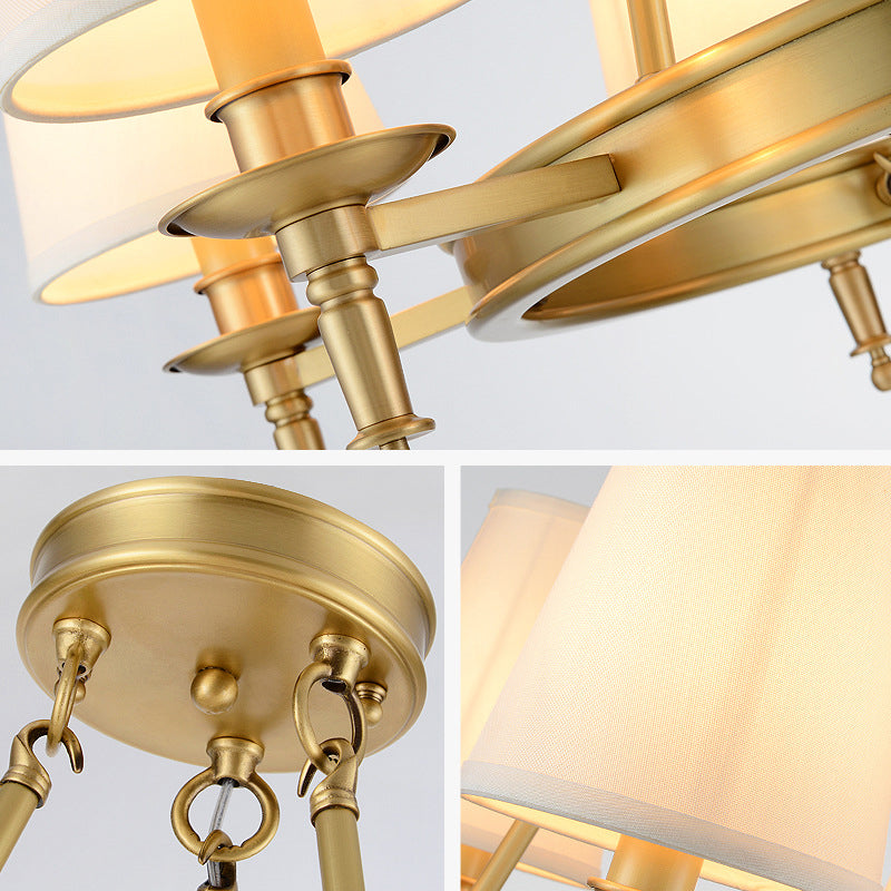 Fabric Contemporary Hanging Light Fixtures Wheel Ceiling Light for Living Room