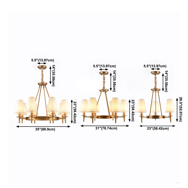 Fabric Contemporary Hanging Light Fixtures Wheel Ceiling Light for Living Room