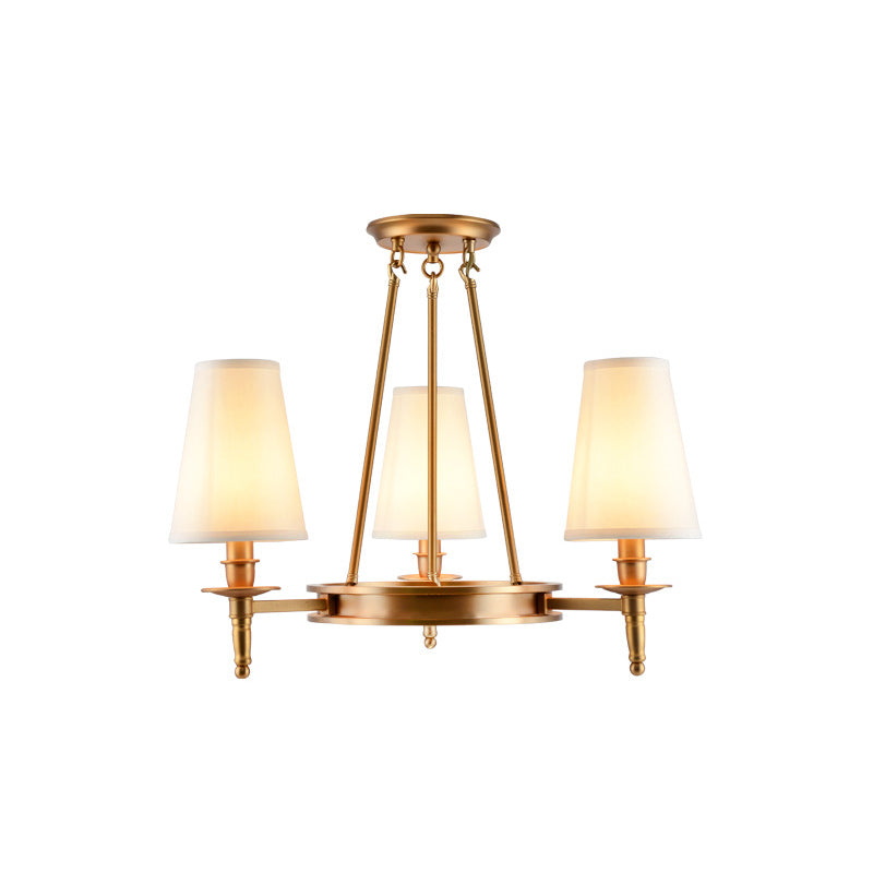 Fabric Contemporary Hanging Light Fixtures Wheel Ceiling Light for Living Room