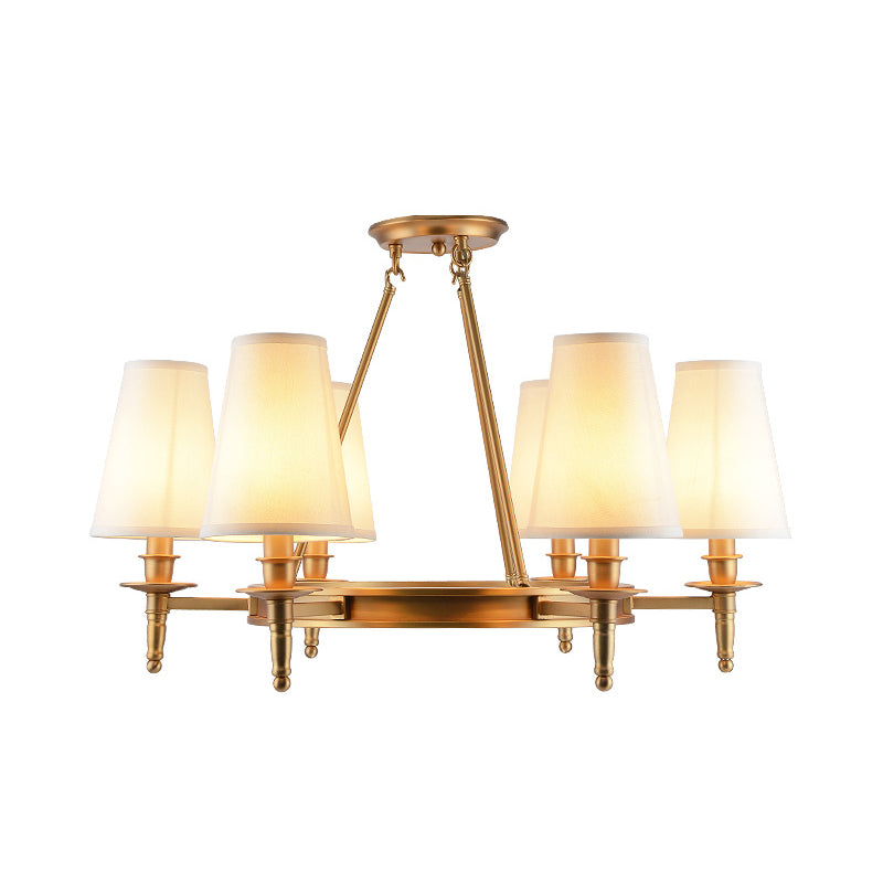 Fabric Contemporary Hanging Light Fixtures Wheel Ceiling Light for Living Room