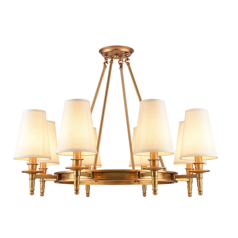 Fabric Contemporary Hanging Light Fixtures Wheel Ceiling Light for Living Room
