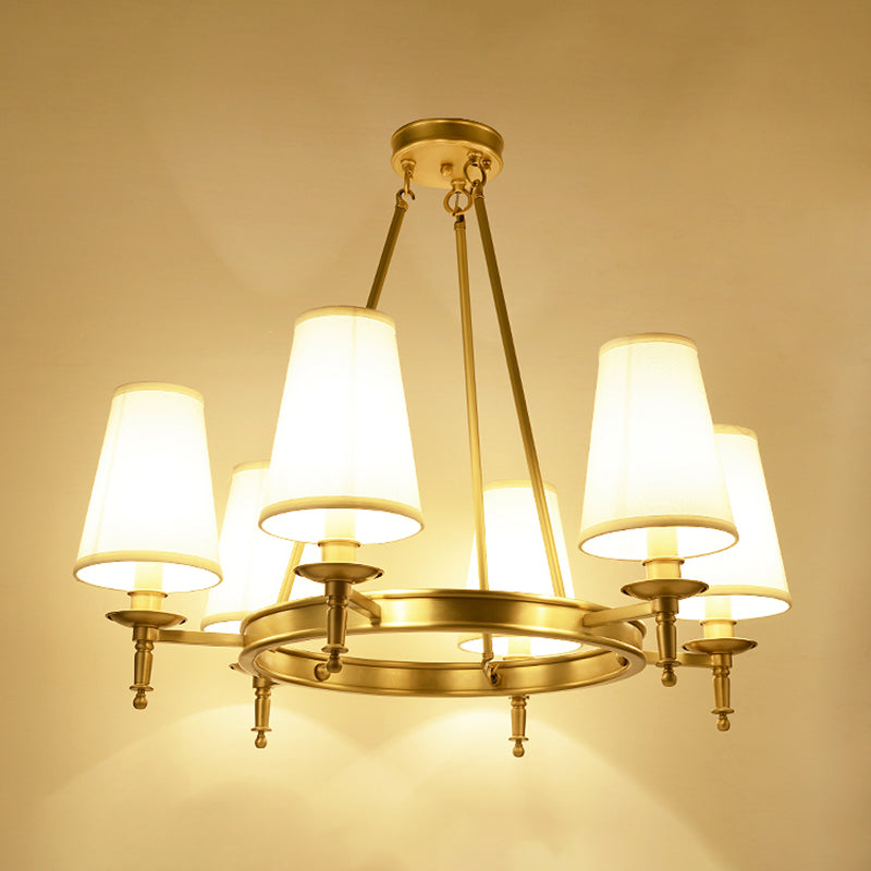 Fabric Contemporary Hanging Light Fixtures Wheel Ceiling Light for Living Room