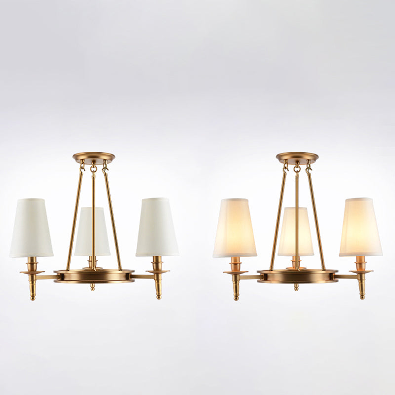 Fabric Contemporary Hanging Light Fixtures Wheel Ceiling Light for Living Room