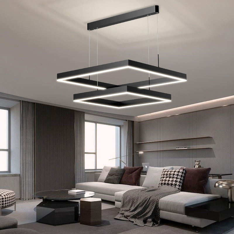 Múltiples cuadrados accesorios de iluminación colgante de araña moderna para comedor