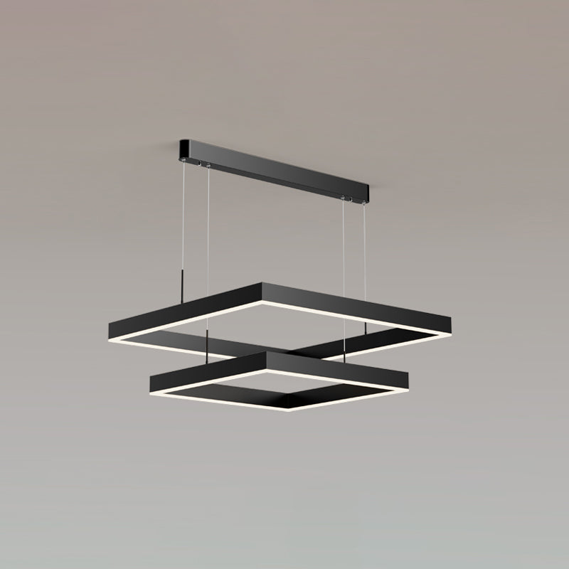 Múltiples cuadrados accesorios de iluminación colgante de araña moderna para comedor