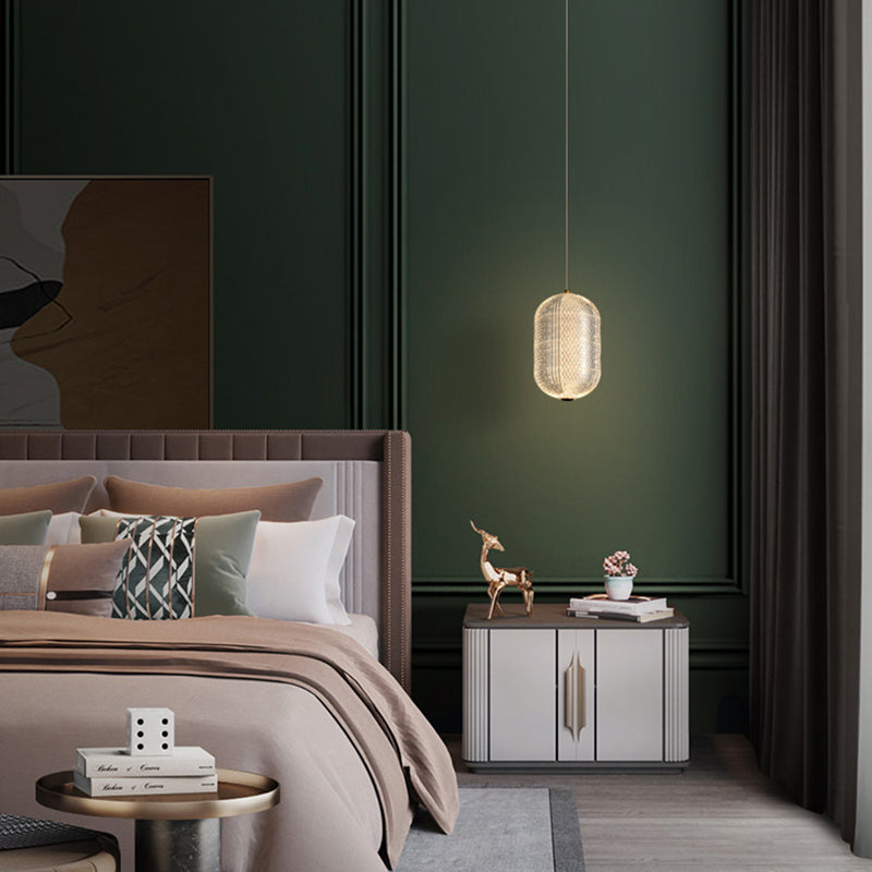 Luce a sospensione interno minimalista, illuminazione a sospensione acrilica del cilindro macaron