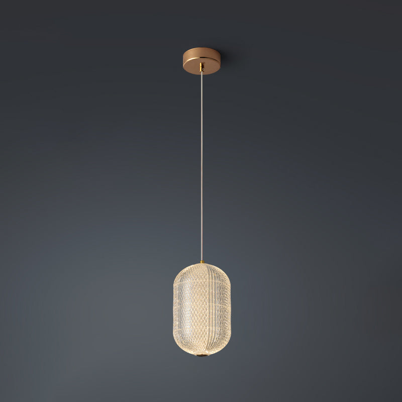 Luce a sospensione interno minimalista, illuminazione a sospensione acrilica del cilindro macaron