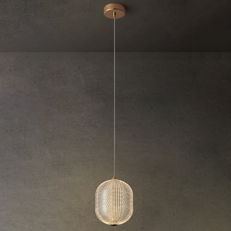 Luce a sospensione interno minimalista, illuminazione a sospensione acrilica del cilindro macaron
