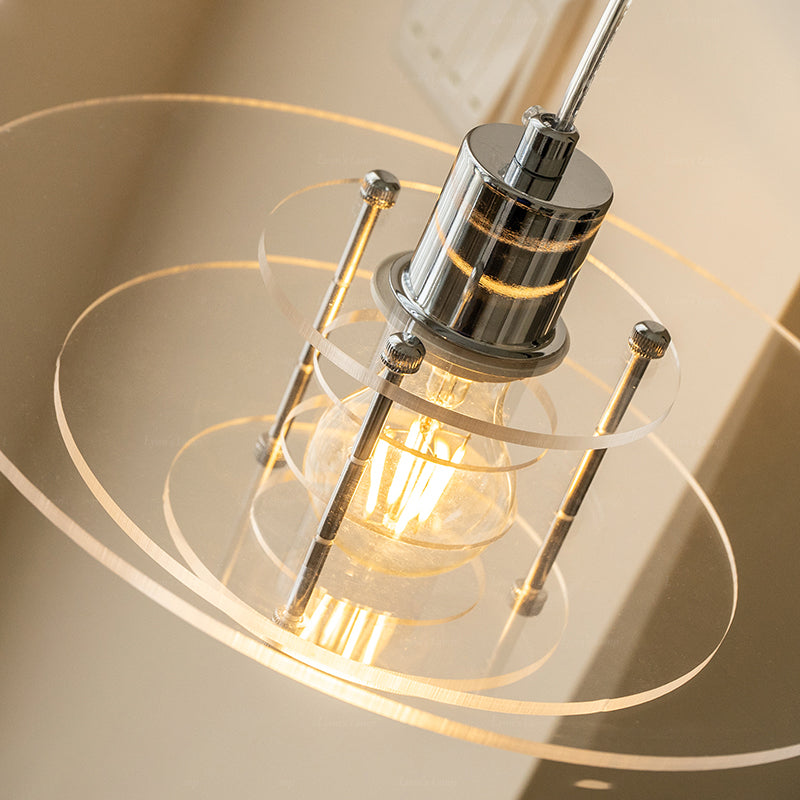 4-stufige minimalistische hängende leichte, Acryl-Ein-Bulb-Schattenschattenlampe für Wohnzimmer
