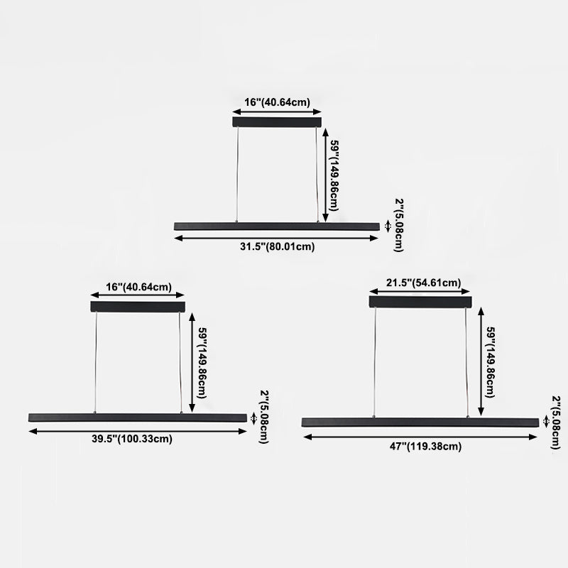 Simple Style LED Hanging Island Pendant Light for Dining Room Office Bar