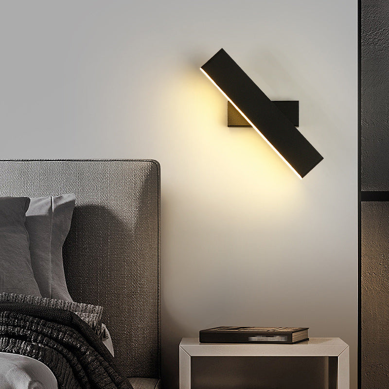 Nordic Modern Wall Lighting 1-Light LED Squared Sconce Light for Bedroom