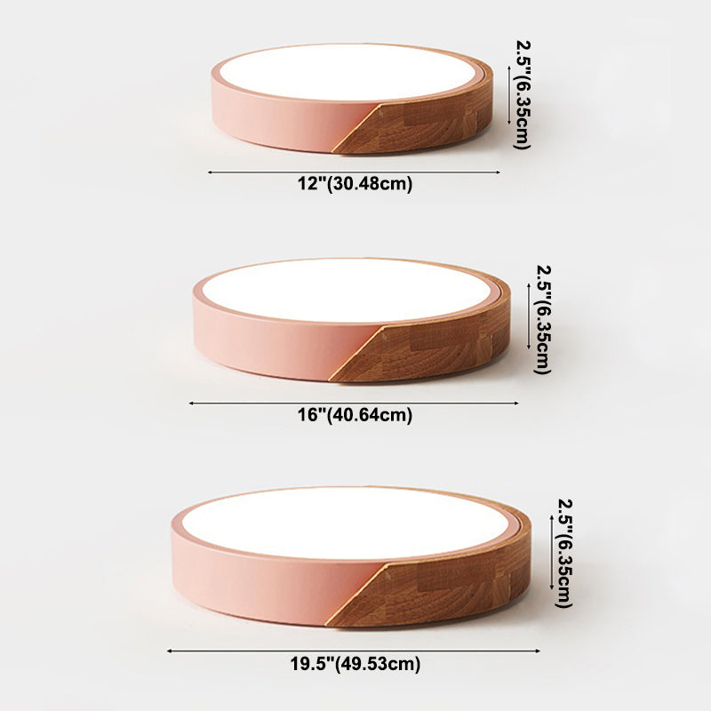 1-Light Round Flush Mount Ceiling Light Fixtures Modern Metal Led Flush Light