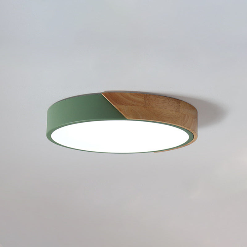 1-Light Round Flush Mount Ceiling Light Fixtures Modern Metal Led Flush Light