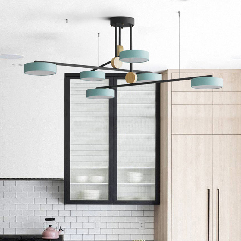 Moder de estilo geométrico Iluminación de montaje de altura geométrica Metal 6 luces LED FLUSH MANTEPTURA