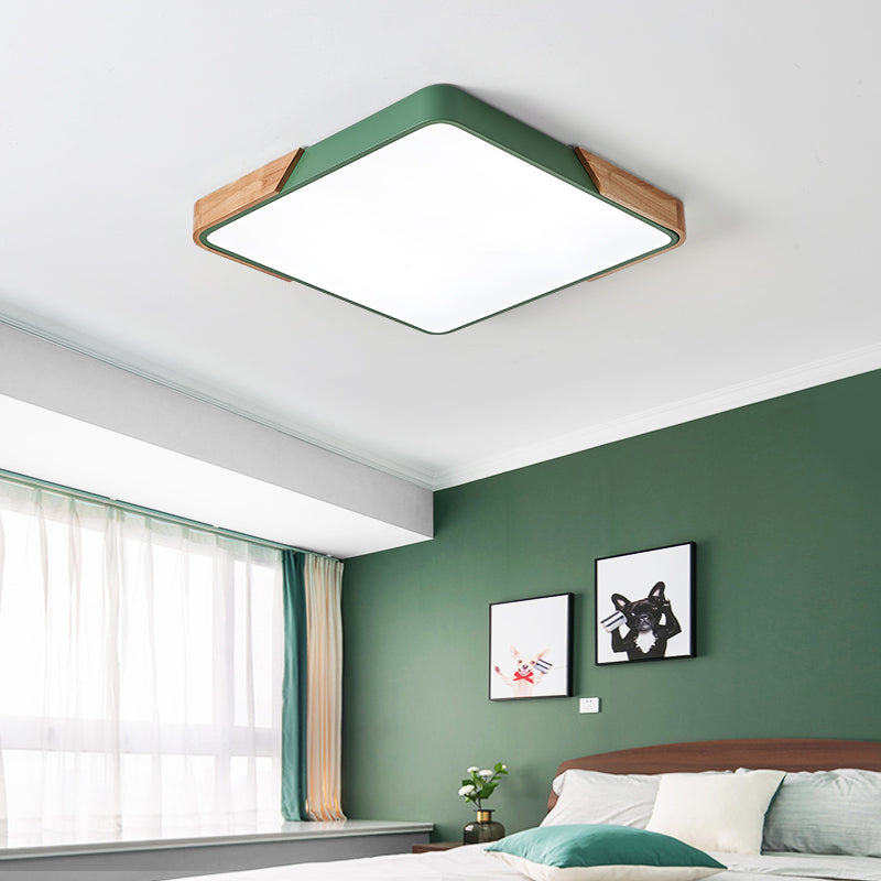 Lámparas de techo de montaje empotrado cuadradas de 1 luz, luz empotrada LED de metal moderno