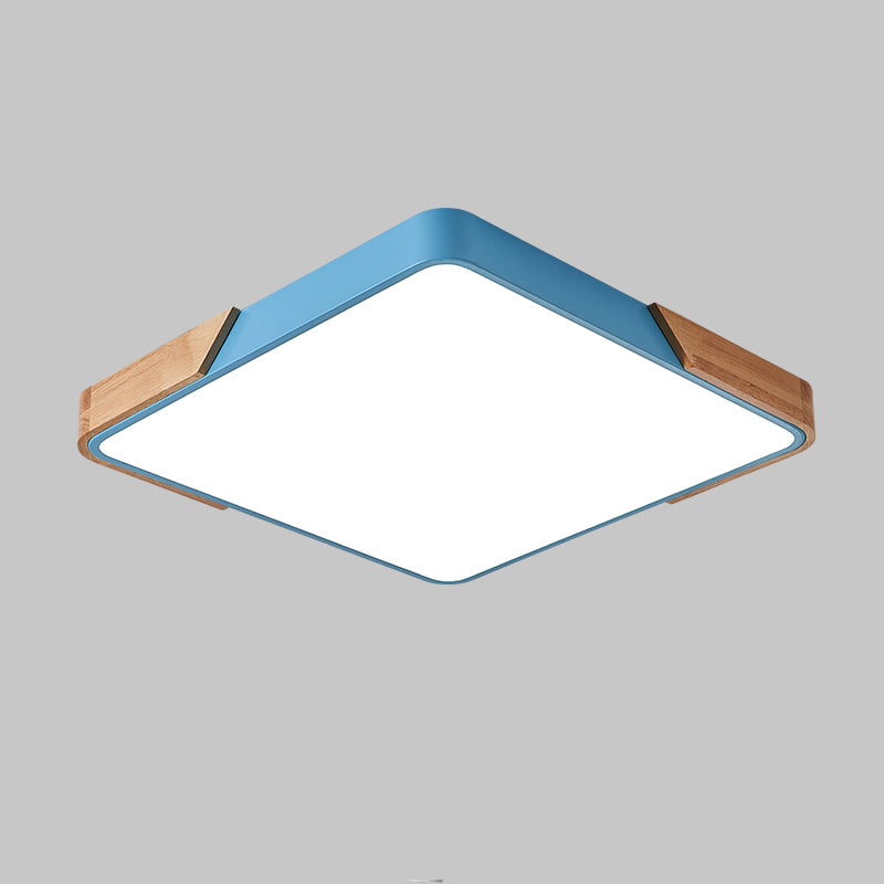 Lámparas de techo de montaje empotrado cuadradas de 1 luz, luz empotrada LED de metal moderno