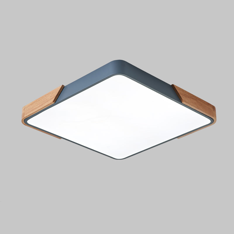 Lámparas de techo de montaje empotrado cuadradas de 1 luz, luz empotrada LED de metal moderno