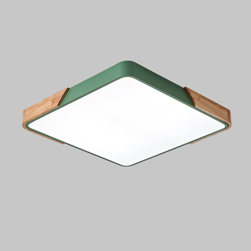 Lámparas de techo de montaje empotrado cuadradas de 1 luz, luz empotrada LED de metal moderno