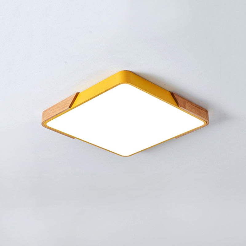 Lámparas de techo de montaje empotrado cuadradas de 1 luz, luz empotrada LED de metal moderno