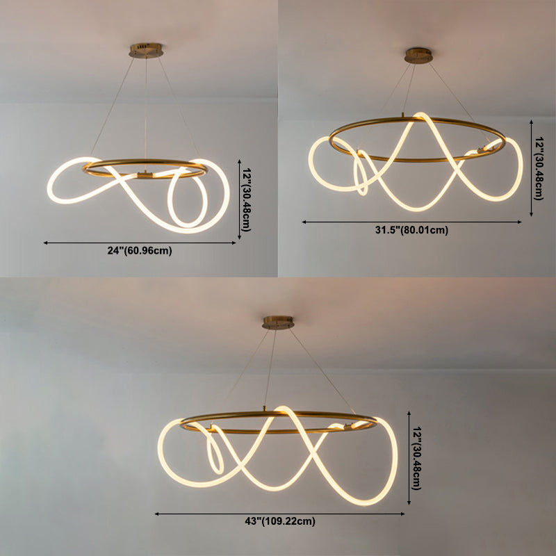 Modern Nordic Light Luxury Simple Style LED Pendant Chandelier Light for Dining Room