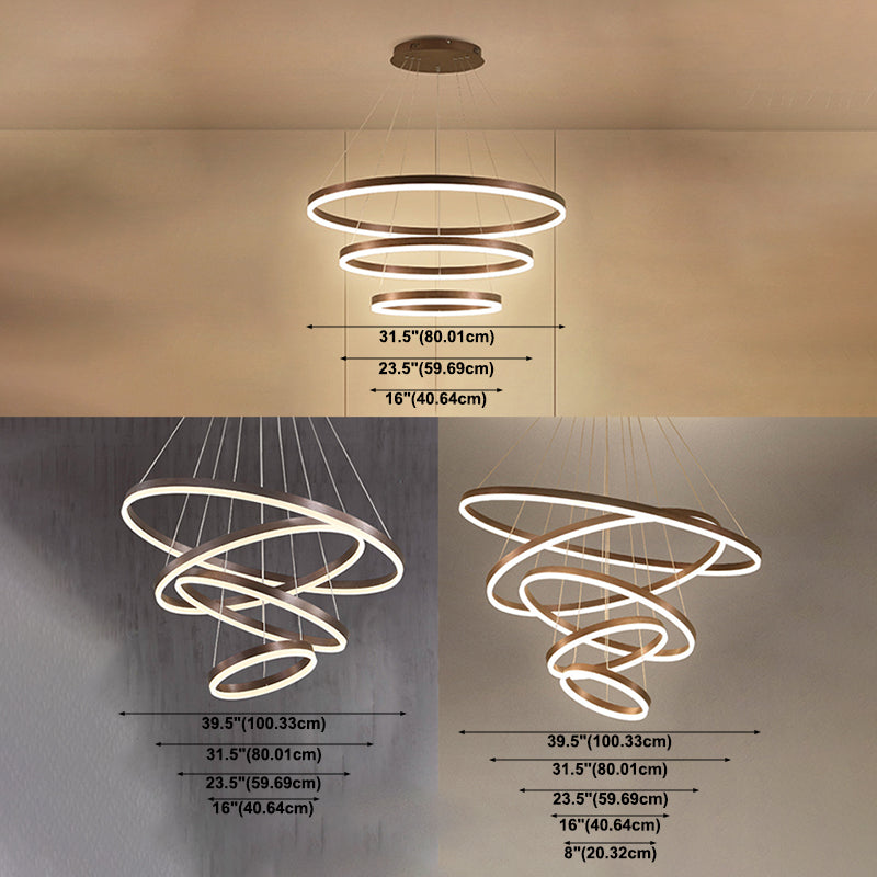 Luz colgante de lámparas LED doradas de estilo nórdico para sala de estar de sala de estar