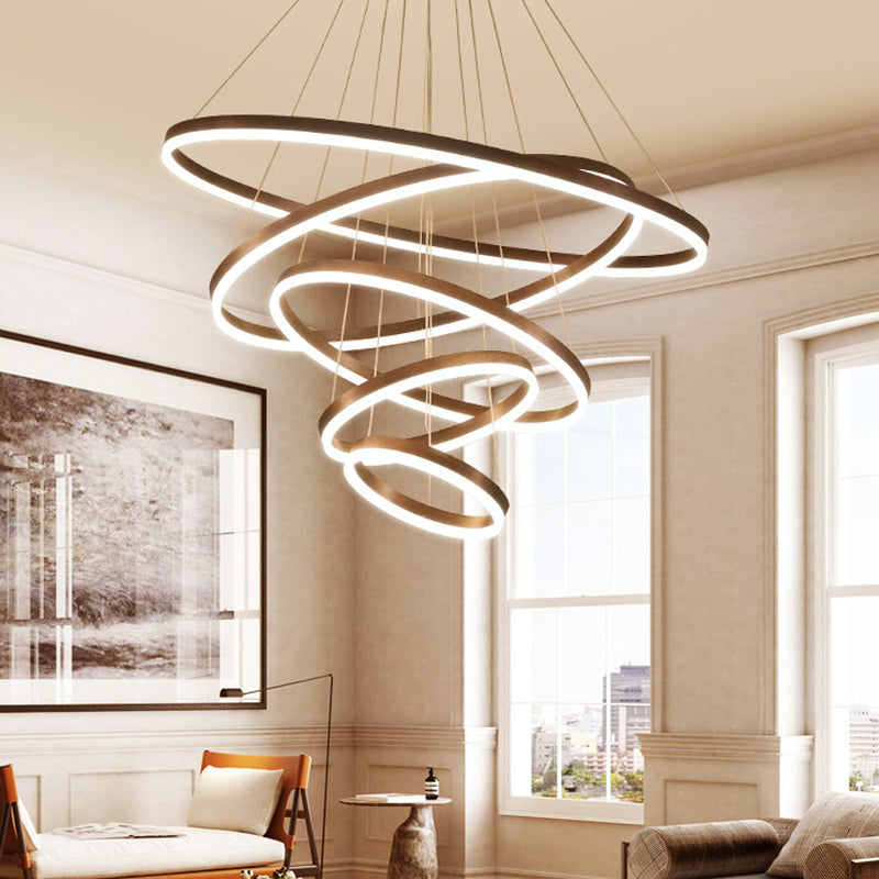 Luz colgante de lámparas LED doradas de estilo nórdico para sala de estar de sala de estar