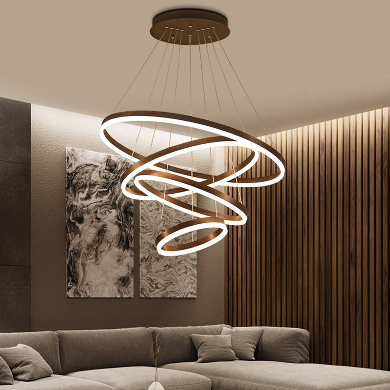 Luz colgante de lámparas LED doradas de estilo nórdico para sala de estar de sala de estar