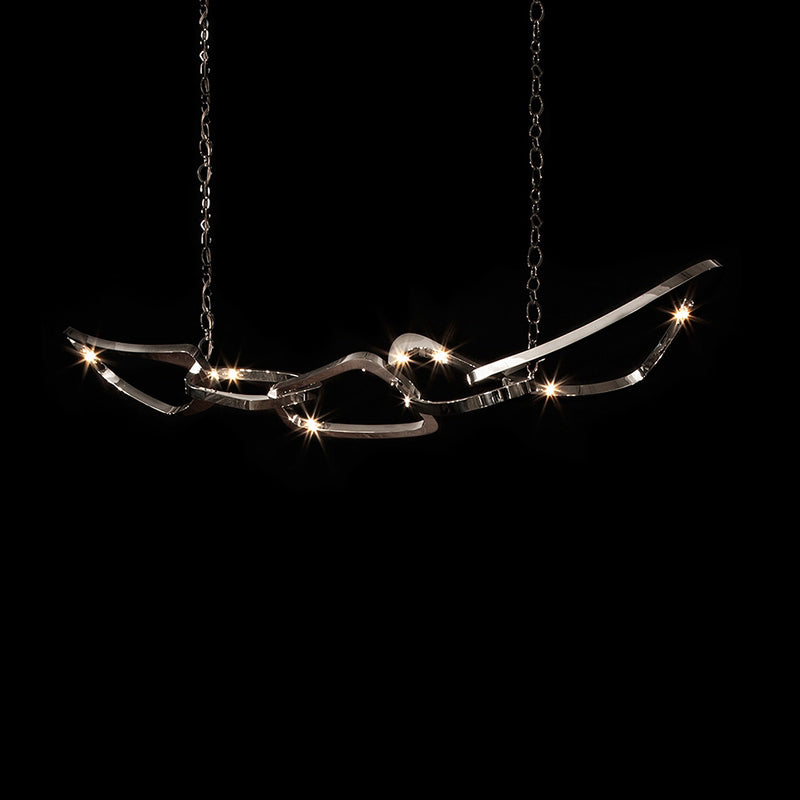 Accesorios de iluminación lineal posmodernas aluminio de aluminio hacia abajo colgante