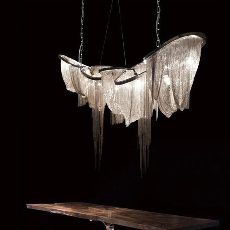 Accesorios de iluminación lineal posmodernas aluminio de aluminio hacia abajo colgante