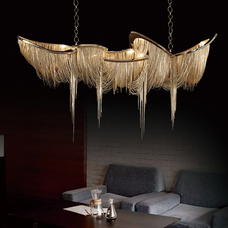 Accesorios de iluminación lineal posmodernas aluminio de aluminio hacia abajo colgante