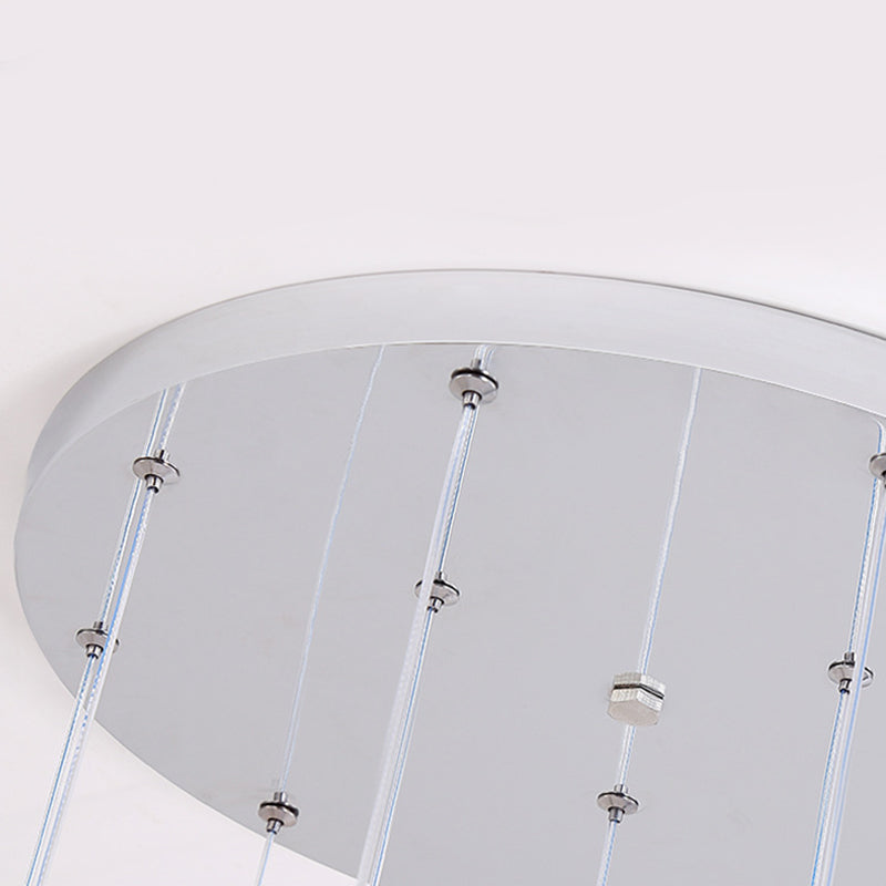 Lámpara de colgante de lágrima de hierro de hierro forjado de LED de lujo moderno con sombra acrílica