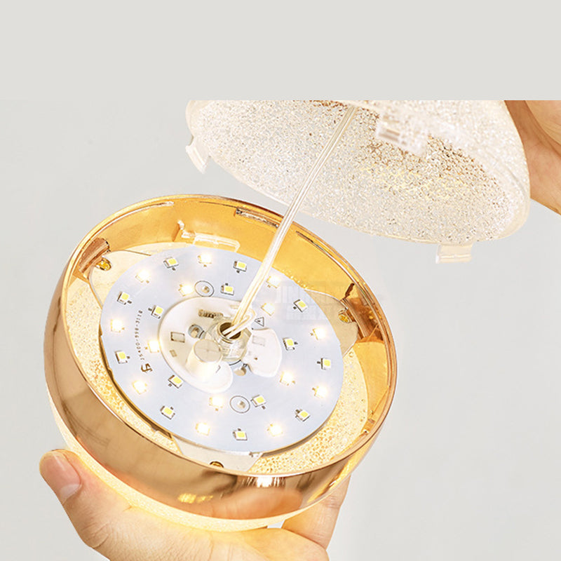 Lámpara de colgante de lágrima de hierro de hierro forjado de LED de lujo moderno con sombra acrílica